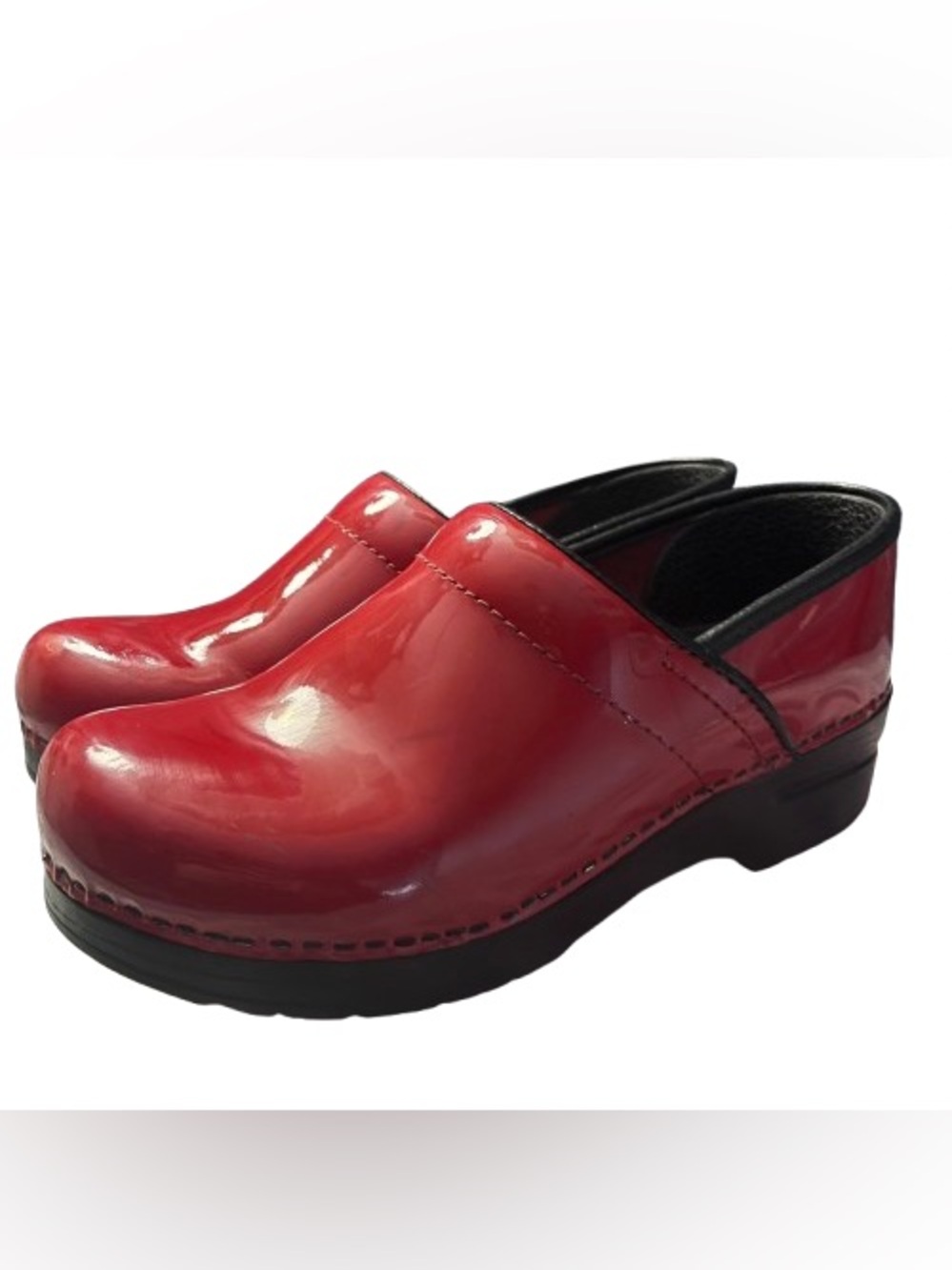 Dansko Professional Red Patent Leather Clogs Size 38